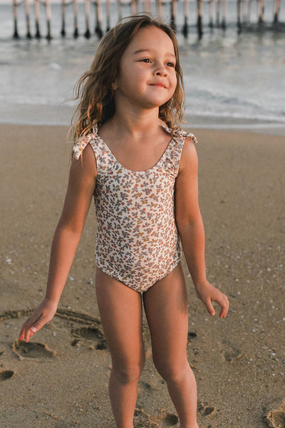 Kids Model Rylee + Cru Millie Girls Tie Swimsuit - Summer Bloom