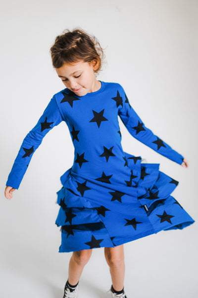 Girls Dress Nununu Star Layered - Blue