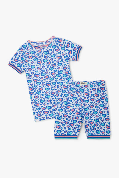 Hatley Cheetah Hearts Girls Pajama Set