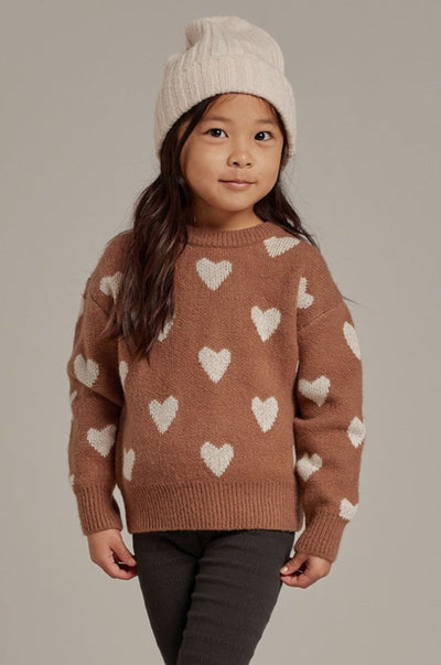 Girls and Baby Girl Sweater Rylee + Cru Knit Pullover Hearts