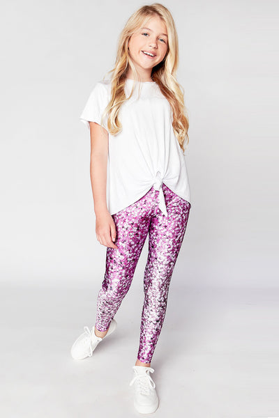 Terez Pink Confetti Stars Girls Leggings