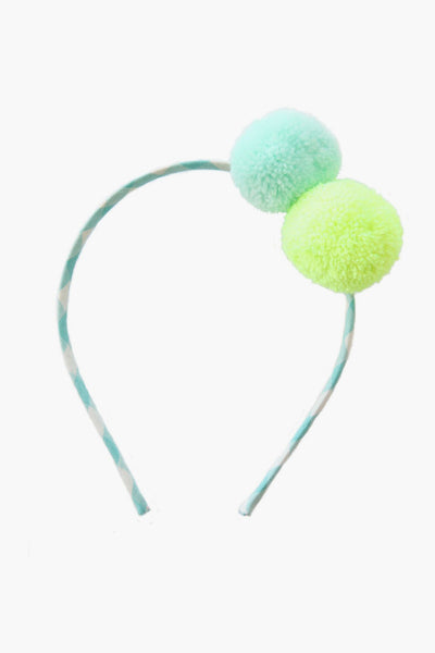Everbloom Pompom Headband - Turquoise