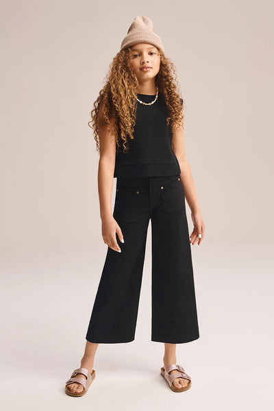 Girls Jeans DL1961 Lily High-Rise Wide Leg - Black